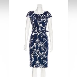 SAMANTHA SUNG Sabrina Cap Sleeve Midi Dress with Belt